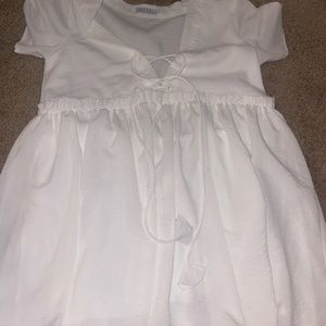 HAZEL dress from Princess Polly all white, short sleeve, with tassels